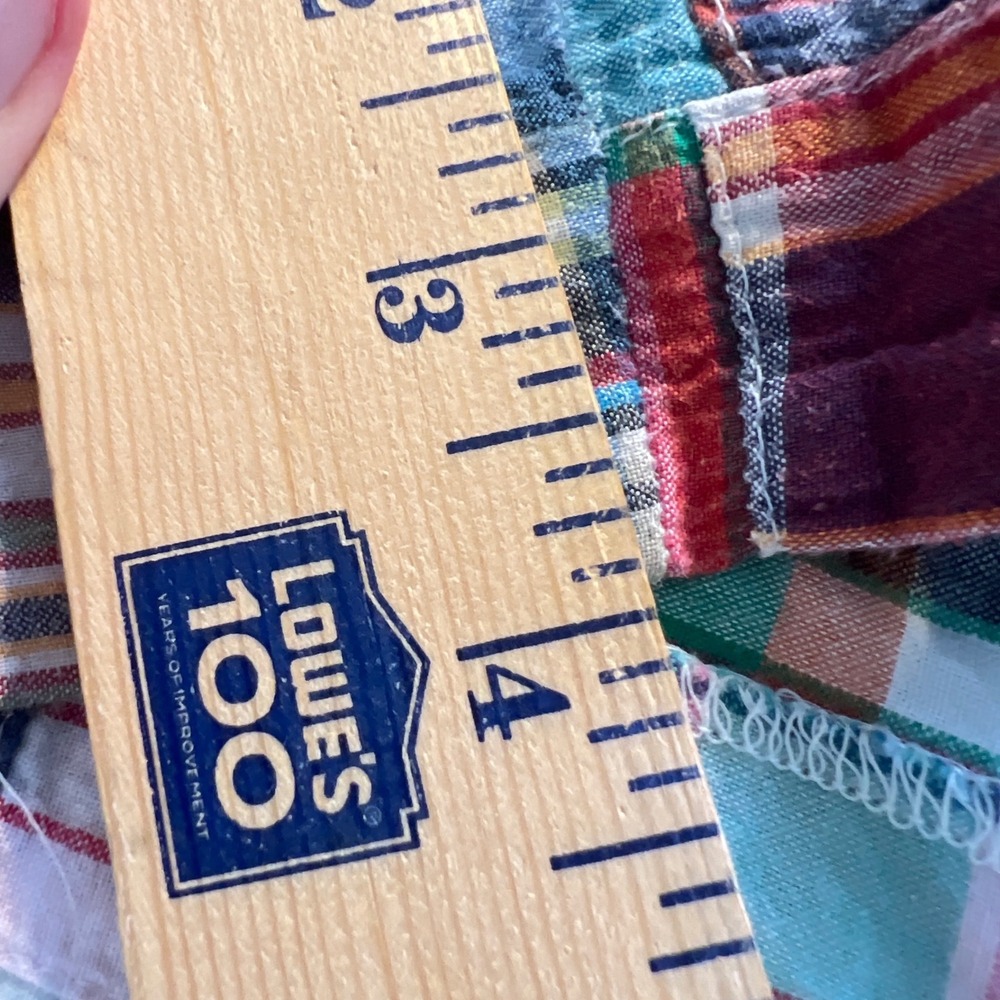 J.Crew Patchwork Madras Shorts 14 Womens City Fit Plaid Preppy Summer Coastal - Picture 10 of 10